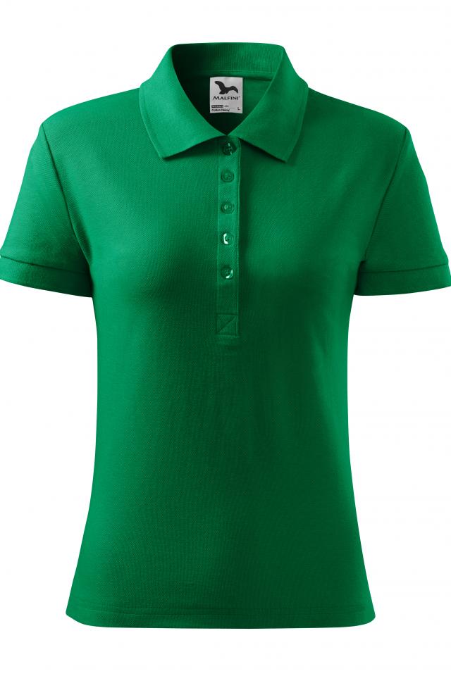 Tricou polo pentru dama Cotton Heavy, Verde Mediu