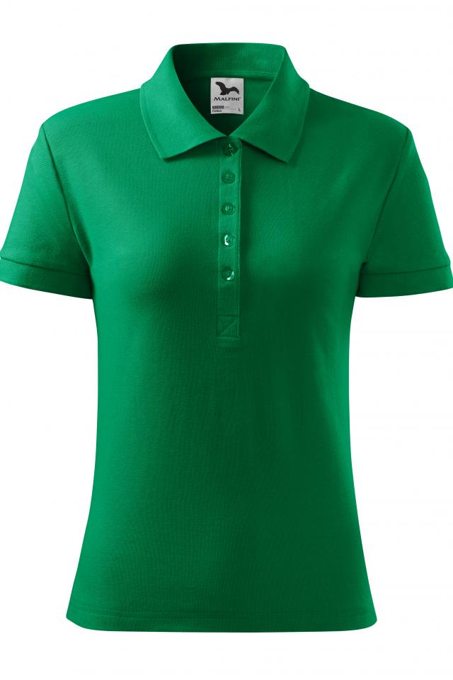 Tricou polo pentru dama Cotton, Verde Mediu