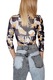 Body Panther cu maneca lunga, animal print, Maro