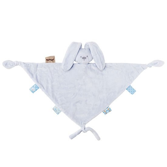 Paturica pentru bebelusi Nattou Big Cuddling Cloth, 67 x 38 cm, Albastru