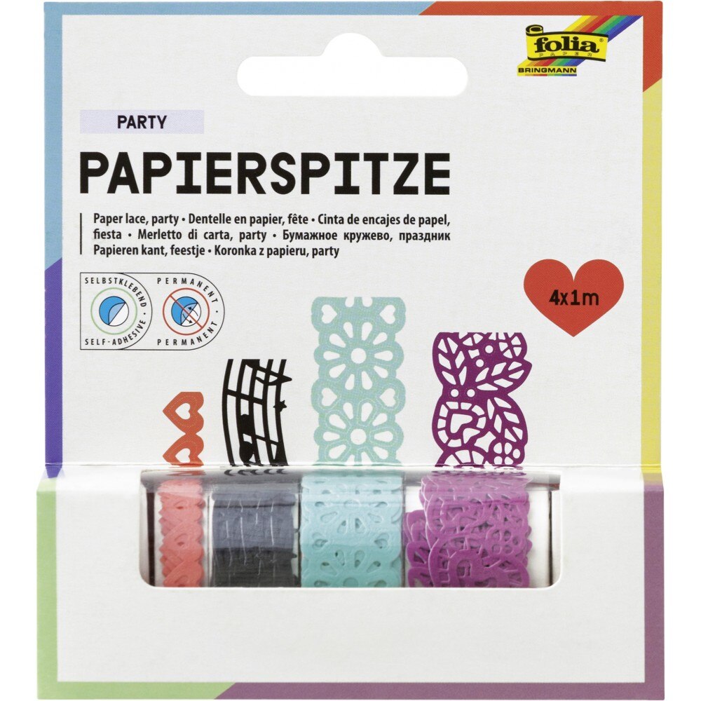 Banda decorativa autoadeziva perforata, set 4 role Fantasy, Folia
