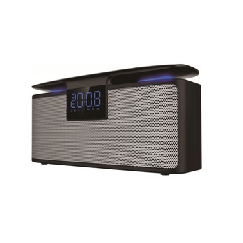 Boxa Portabila, Bluetooth 4.2, Radio FM, TF Card, USB, Cu ceas, Putere 12W, Baterie 2200 mAh, Bass Puternic, Sunet HiFi, Lumini LED ajustabile, Negru/Argintiu Boxa Portabila, Bluetooth 4.2, Radio FM, TF Card, USB, Cu ceas, Putere 12W, Baterie 2200 mAh, Bass Puternic, Sunet HiFi, Lumini LED ajustabile, Negru/Argintiu