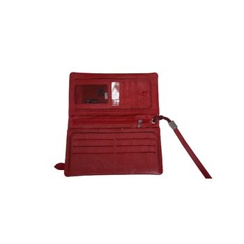 Portofel dama, din piele naturala, Hassion, Model F65 Red Portofel dama, din piele naturala, Hassion, Model F65 Red