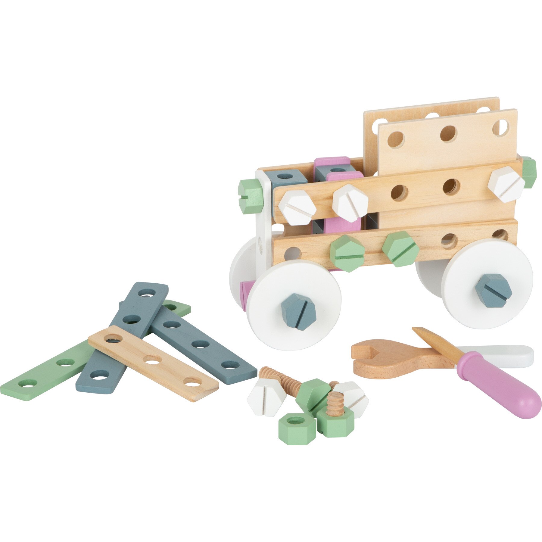Set de constructie Scule & piese Nordic, Legler, 67 piese, din lemn