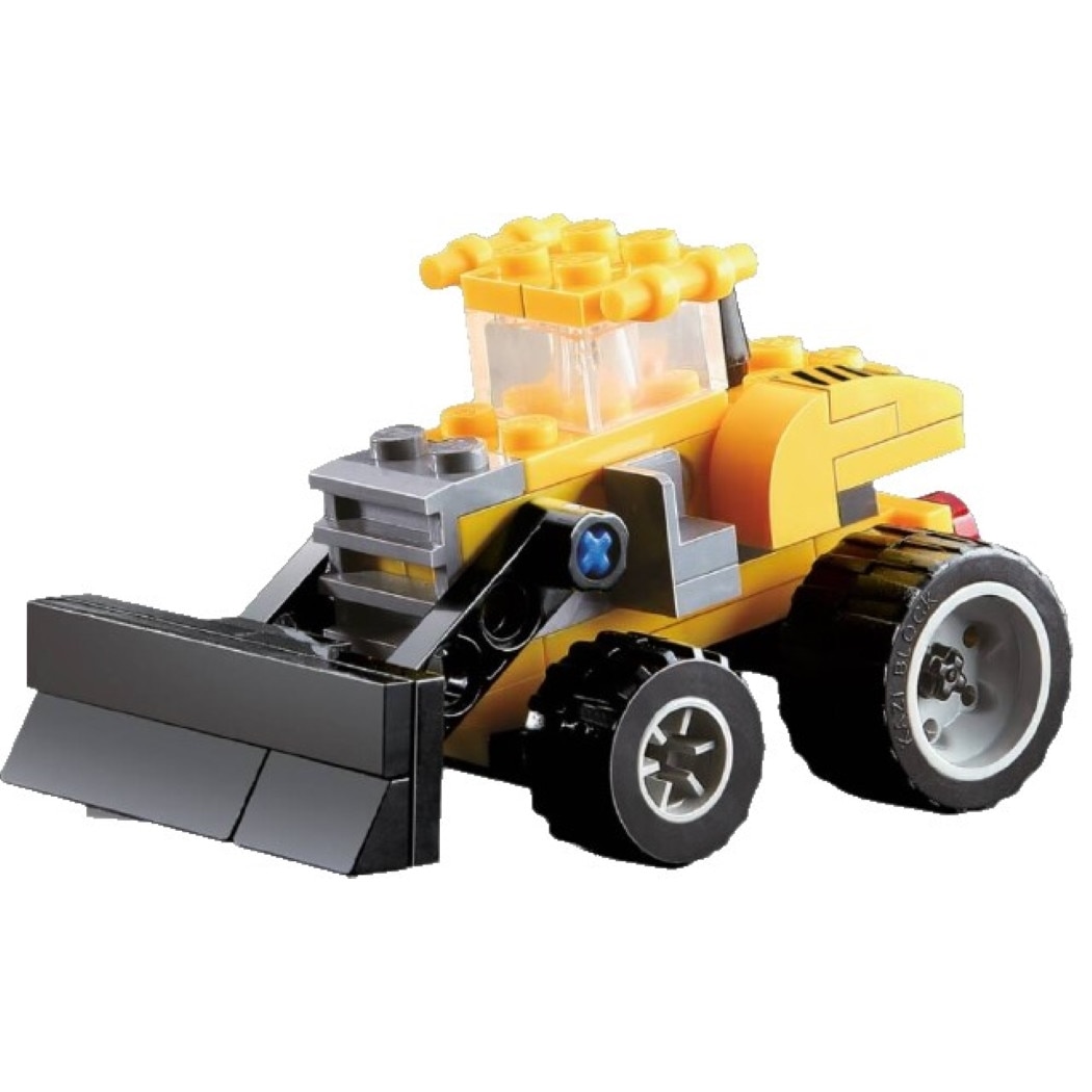 Set de construit Blocki My City, Buldozer, 54 piese Multicolor, 6 ani +