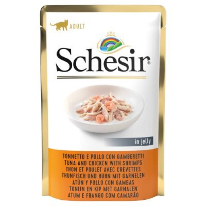 Schesir cat ton si filet de pui cu creveti 85 g
