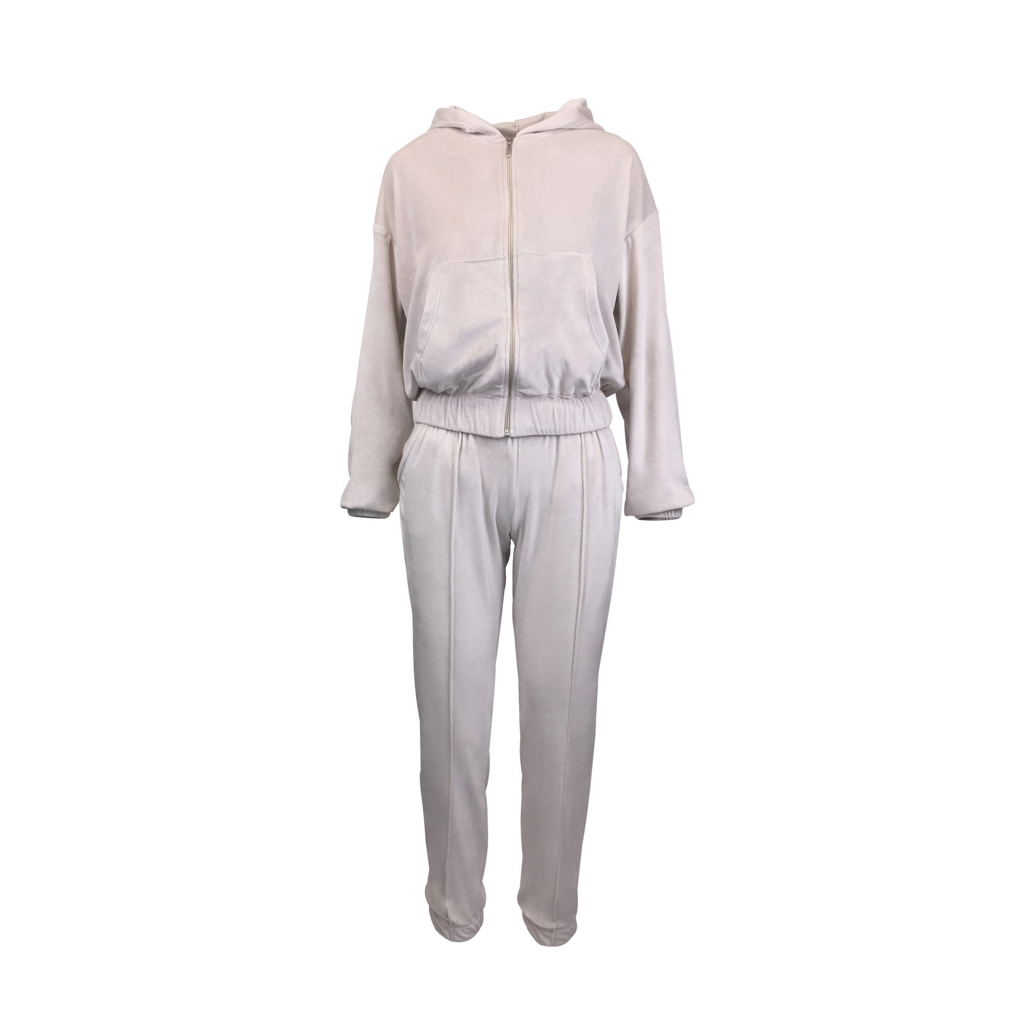 Trening dama, UNIVERS FASHION, catifelat, bej