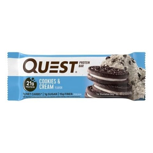 Inlocuitor de Masa - Baton Proteic, GNC Quest Protein Bar, cu Aroma de Biscuiti si Frisca, 60g