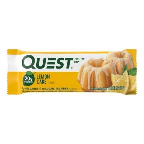 Inlocuitor de Masa - Baton Proteic, GNC Quest Protein Bar, cu Aroma de Prajitura cu Lamaie, 60 g
