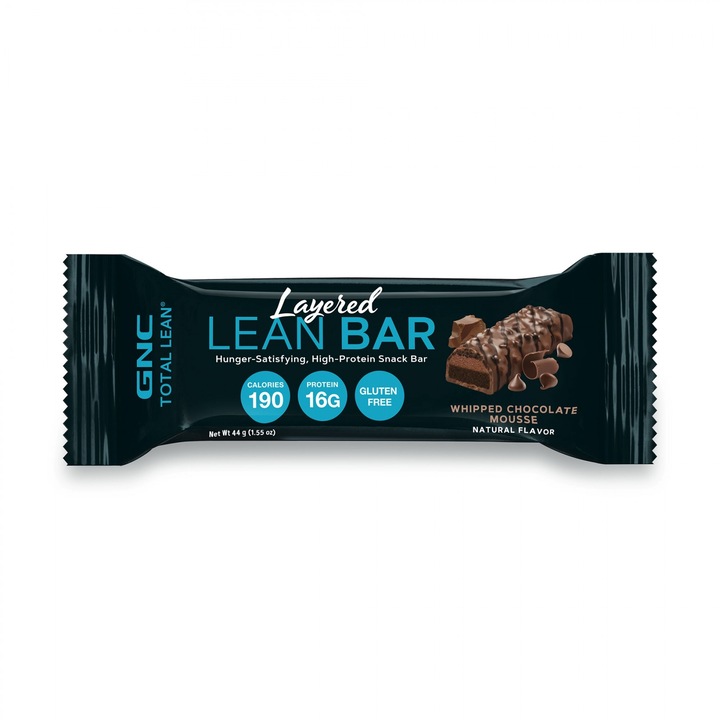 Inlocuitor de Masa - Baton Dietetic, GNC Total Lean® Layered Lean Bar, cu Aroma de Mousse de Ciocolata, 44g