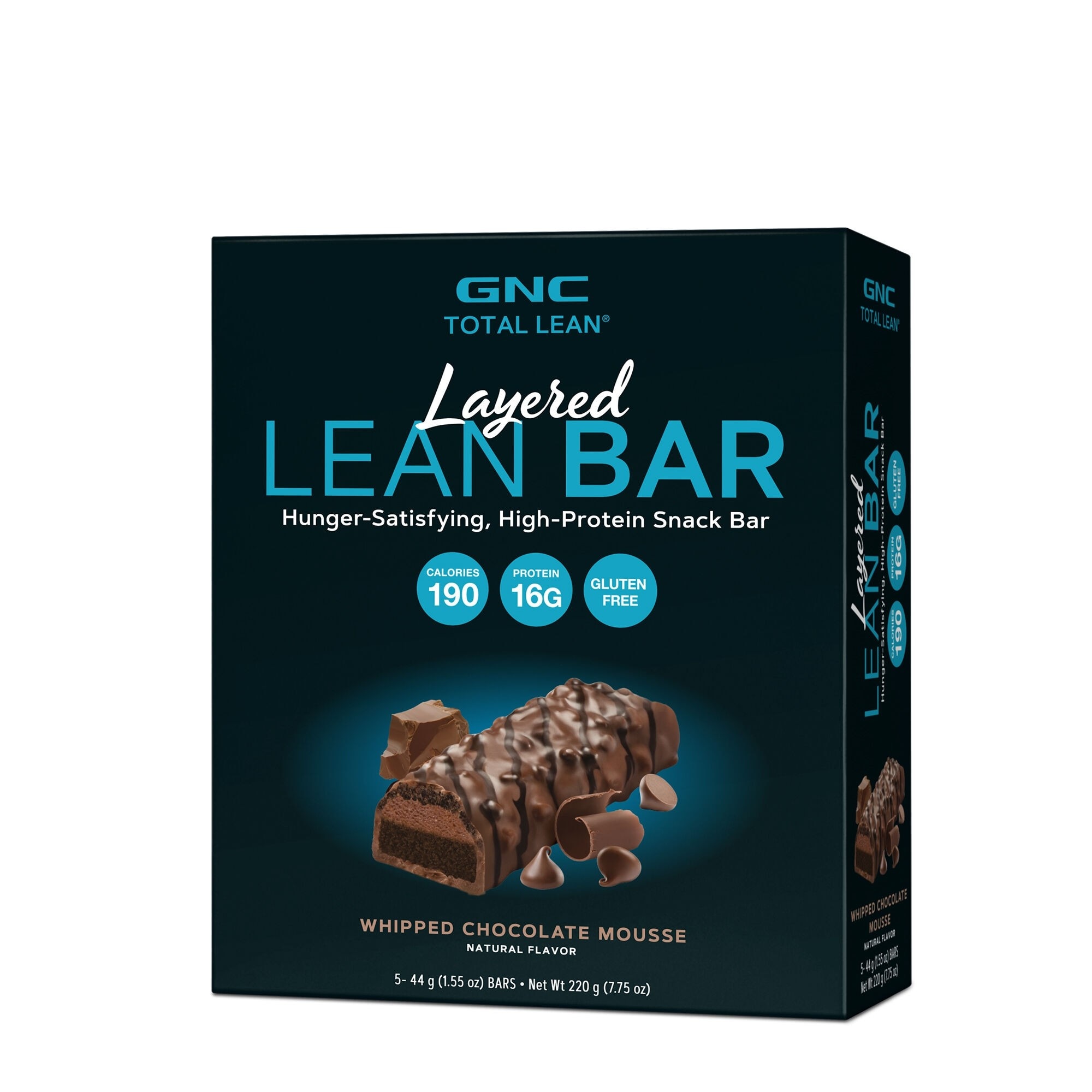 Baton Proteic GNC Total Lean® Layered Lean Bar, aroma de mousse de ciocolata, 5 batoane x 44g