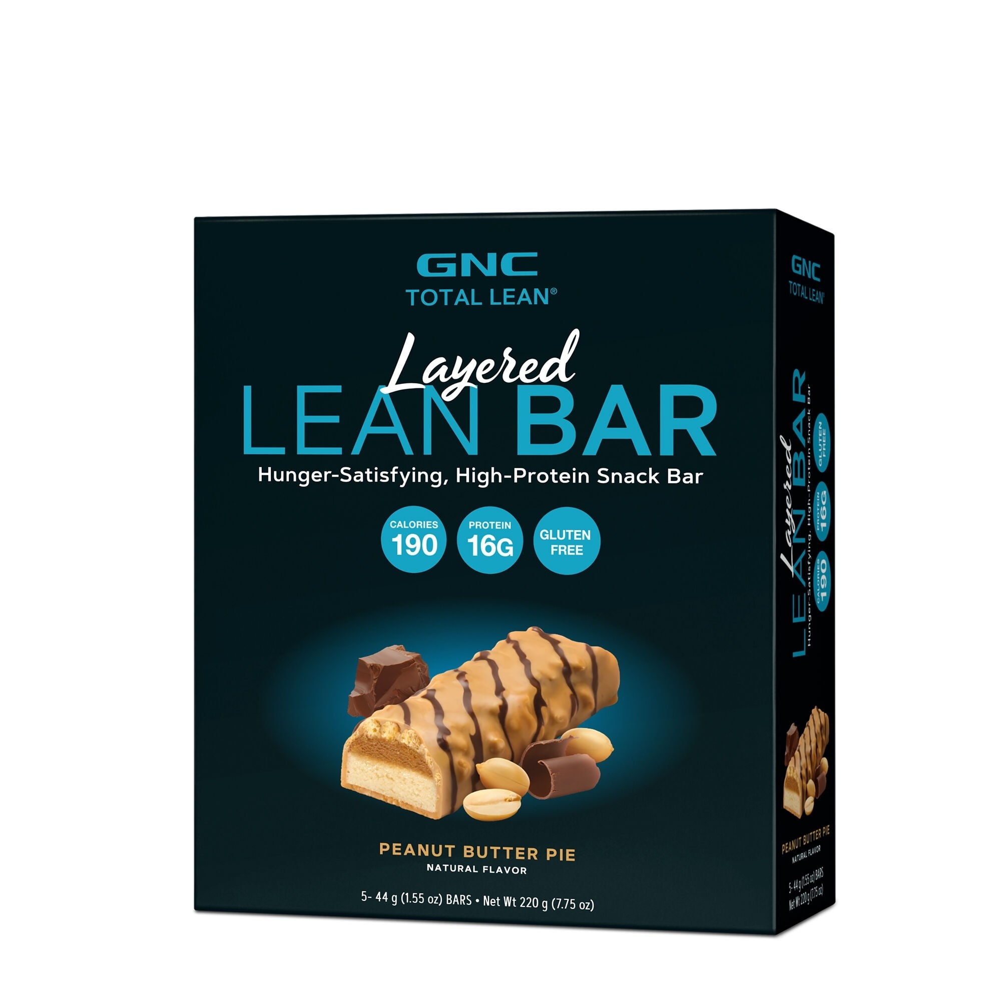 Baton Proteic GNC Total Lean® Layered Lean Bar, aroma de llacinta de unt de arahide, 5 batoane x 44g