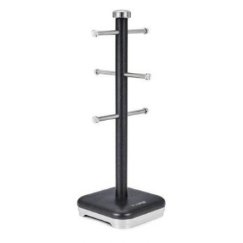 Suport vertical de depozitare cani Tower T826016B, capacitate 6 cani, fabricat din otel inoxidabil, culoare negru Suport vertical de depozitare cani Tower T826016B, capacitate 6 cani, fabricat din otel inoxidabil, culoare negru