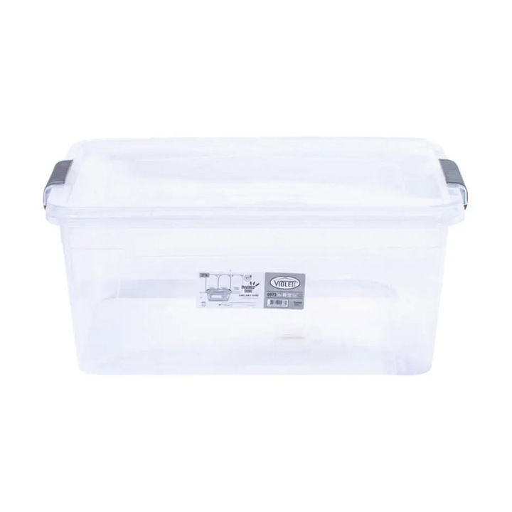 Cutie depozitare KASTAMONU Mark.B7, Cu capac, Plastic, Transparent, 17 l, 26.5X30.5X17 cm