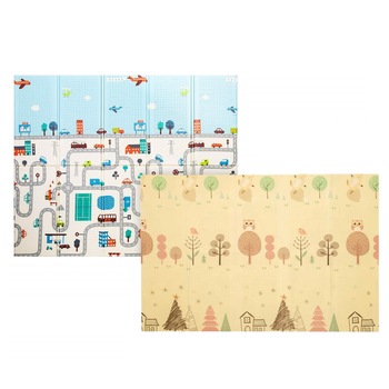 Covoras de joaca termic City 200 x 180 cm, pliabil, doua fete, extra gros, protectie impotriva loviturilor Covoras de joaca termic City 200 x 180 cm, pliabil, doua fete, extra gros, protectie impotriva loviturilor