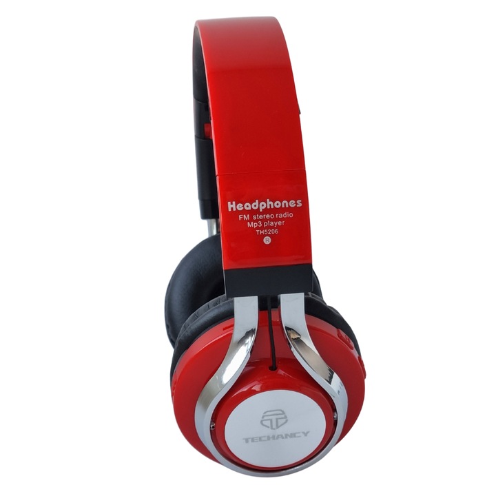 BTS TH5206 Bluetooth fejhallgató, állítható, műanyag, piros