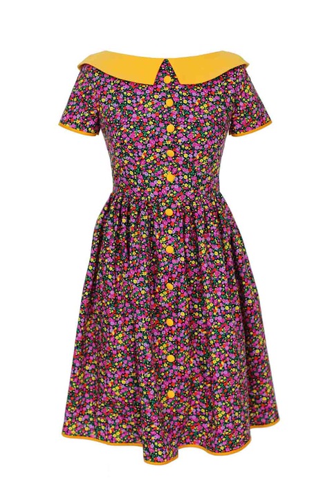 ambar studio, Разкроена рокля Eliza с с флорален десен, Многоцветен