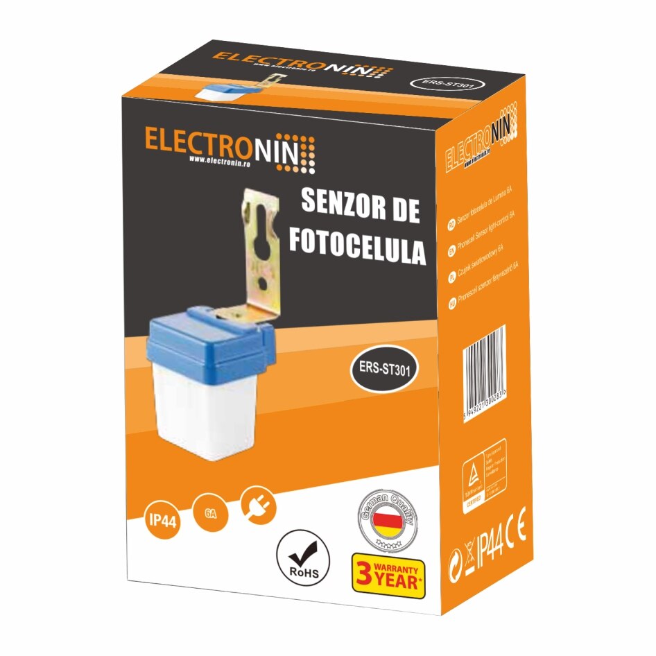 Senzor crepuscular AC 220v 6A, 360⁰, 50-60Hz, IP44