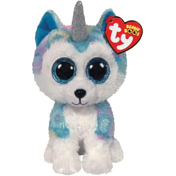Jucarie de plus TY - Beanie Boos, Catelusa Husky Unicorn, 15 cm Jucarie de plus TY - Beanie Boos, Catelusa Husky Unicorn, 15 cm