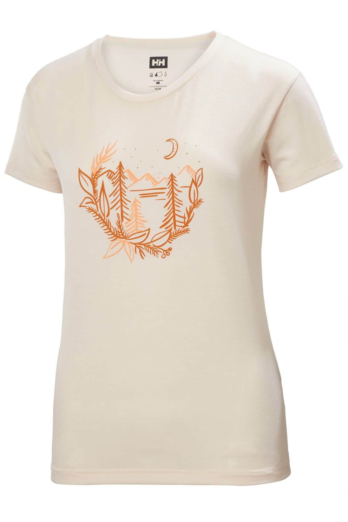 Tricou pentru dama Helly Hansen W Skog Graphic T-Shirt, Bleumarin, Bej