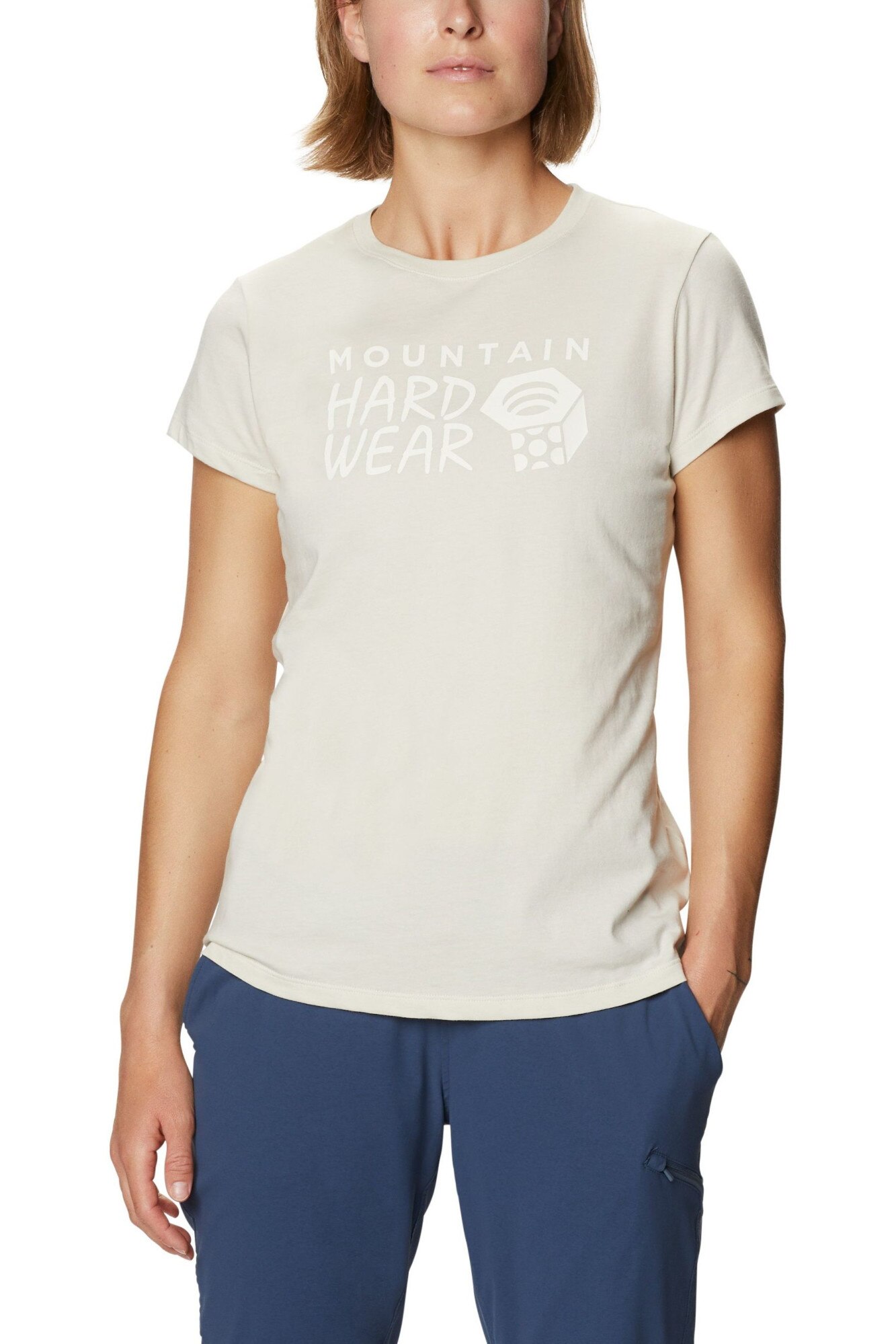 Tricou pentru dama Mountain Hardwear MHW Logo Short Sleeve Tee, Bej, M