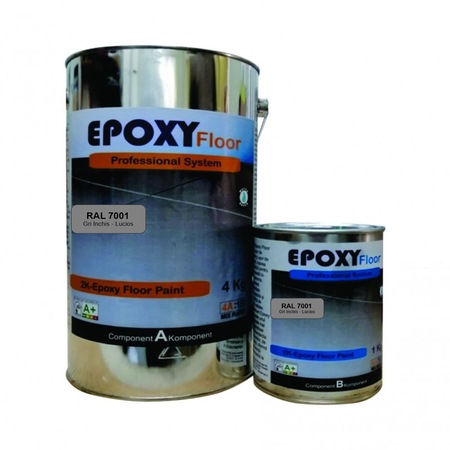 Vopsea Epoxidica Garaj Gri Inchis RAL 7001-Trafic Auto 4 Kg + 1Kg Activator