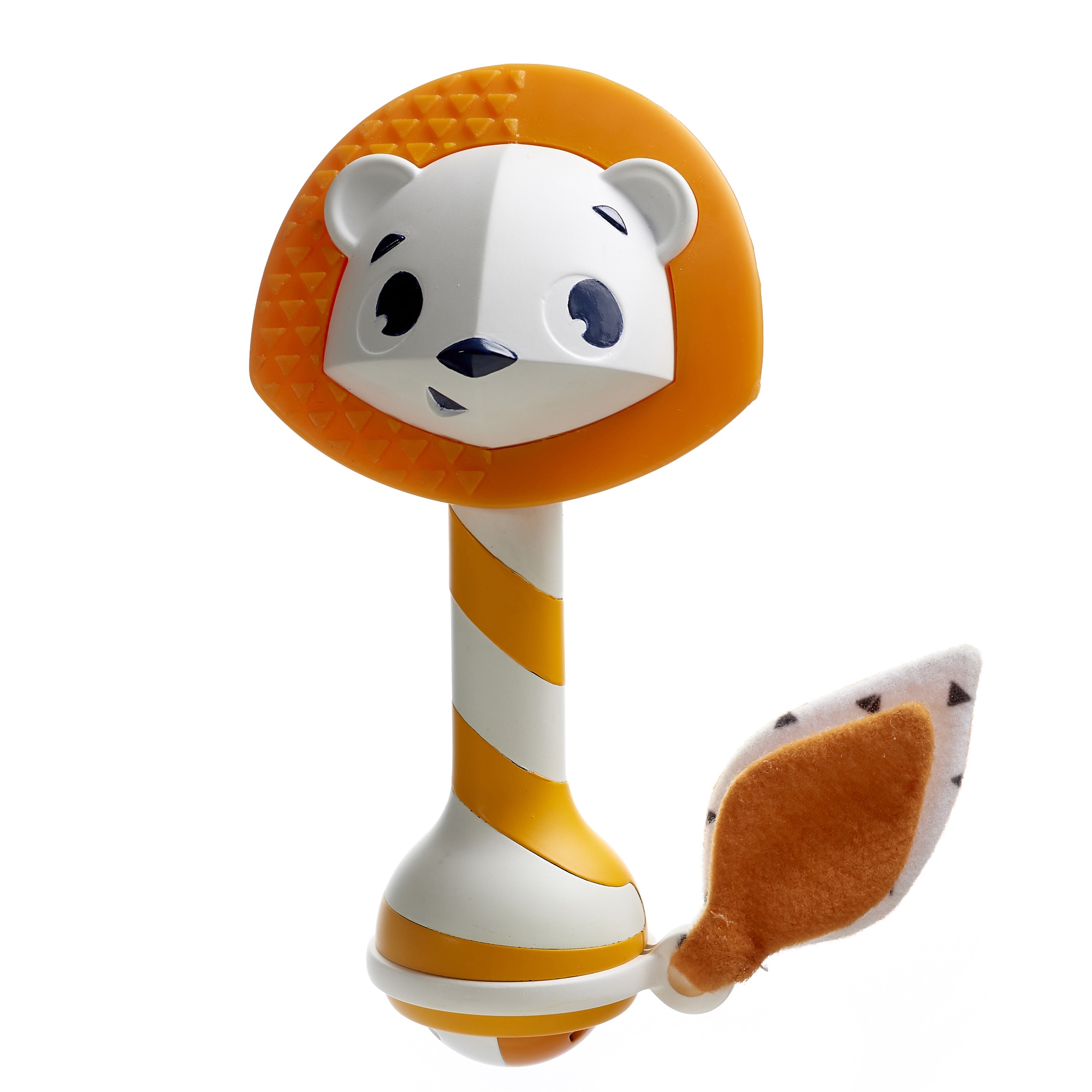 Jucarie pentru dentitie, Tiny Love, Leonardo, cu zornaitoare, 3 luni plus, Portocaliu cu Alb