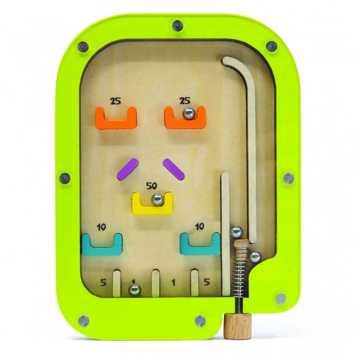 Joc interactiv de indemnare Pinball din lemn Verde