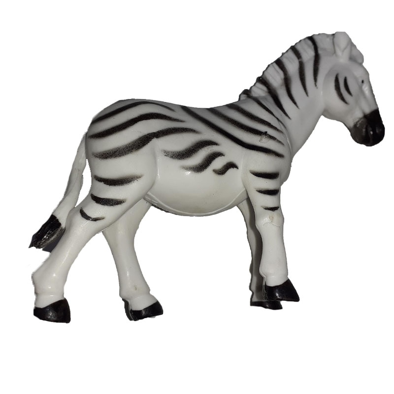 Figurina zebra 10 cm Unikatoy 243901-4, Alb