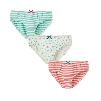 Set chilotei Phoebe, cu stelute si dungute (3 perechi), bumbac organic, multicolor, fete 4-5 ani Set chilotei Phoebe, cu stelute si dungute (3 perechi), bumbac organic, multicolor, fete 4-5 ani