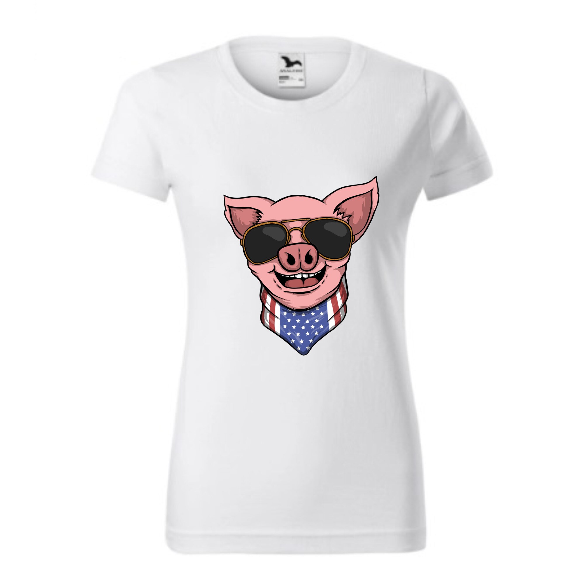 Tricou basic femei personalizat, Adler, bumbac, alb , S Piggy