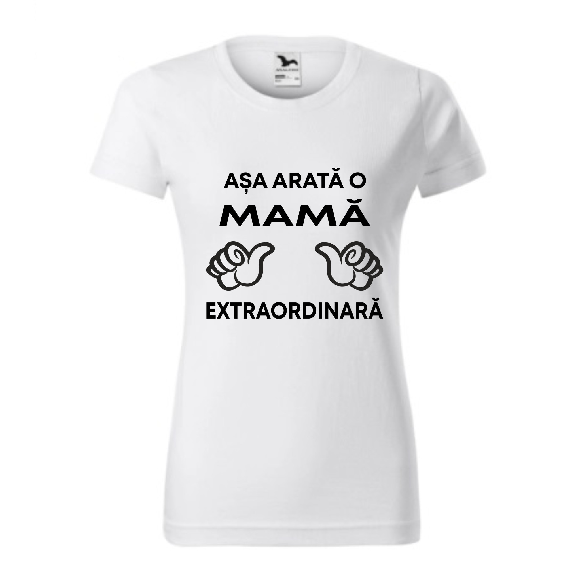 Tricou basic femei personalizat, Adler, bumbac, alb XL Asa arata o mama extraordinara