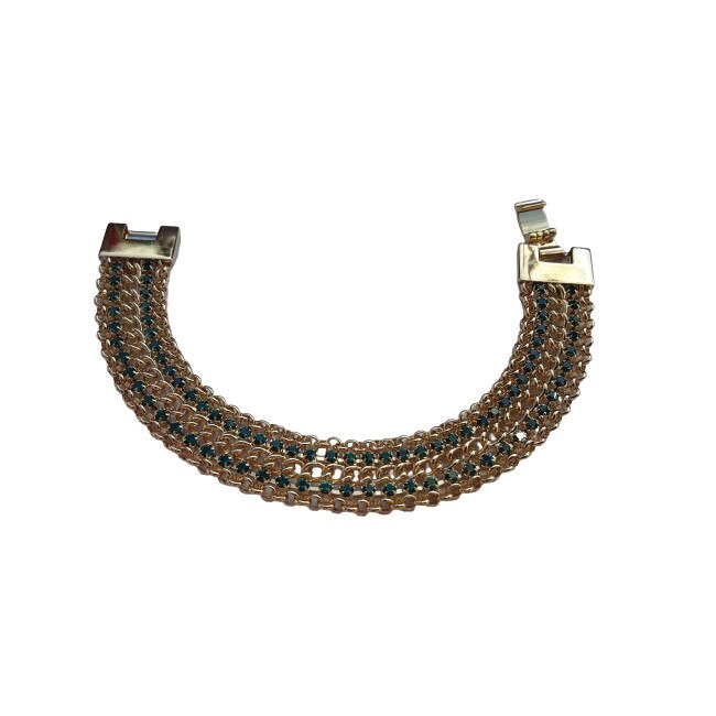 Bratara Glamour Emerald Brilliant,dublu placata Aur 18k