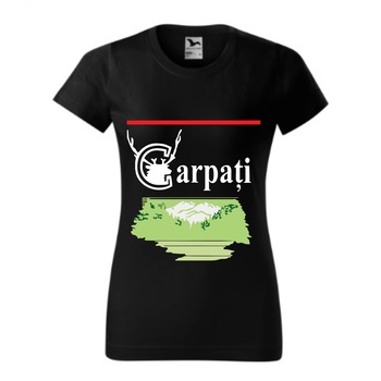 Tricou basic femei personalizat, Adler, bumbac, negru XS Carpati Tricou basic femei personalizat, Adler, bumbac, negru XS Carpati