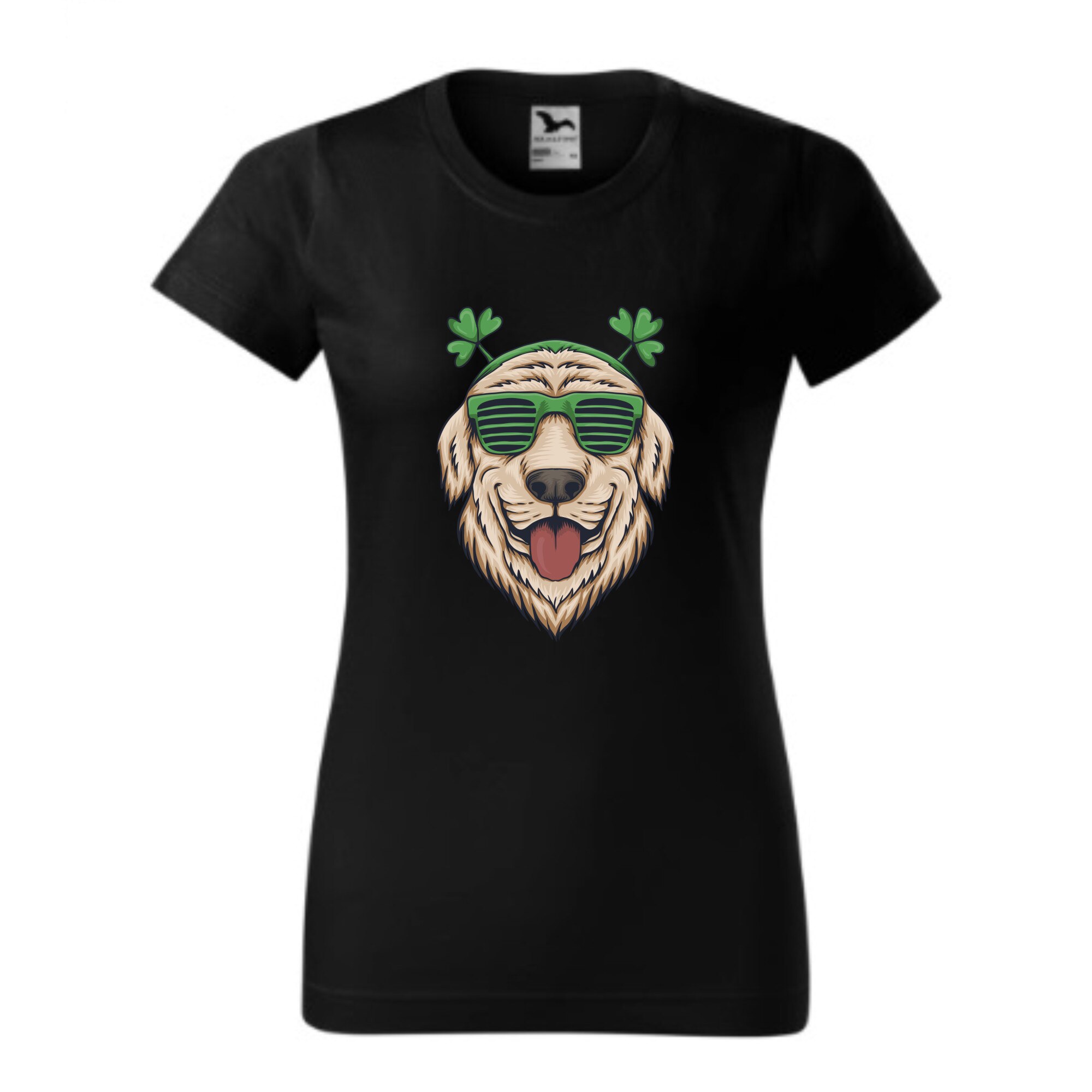 Tricou basic femei personalizat, Adler, bumbac, negru Caine norocos