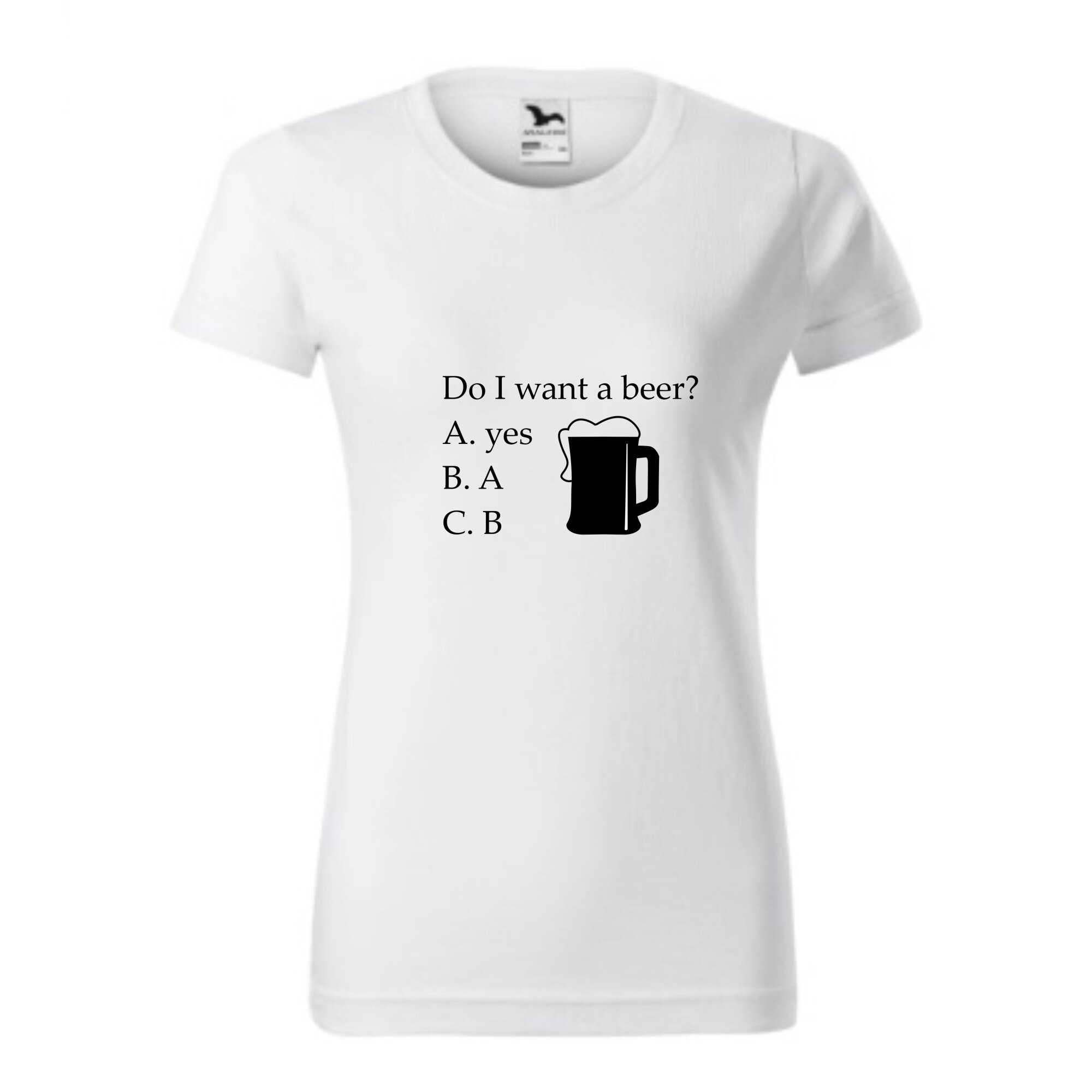 Tricou basic femei personalizat, Adler, bumbac, alb M Bere