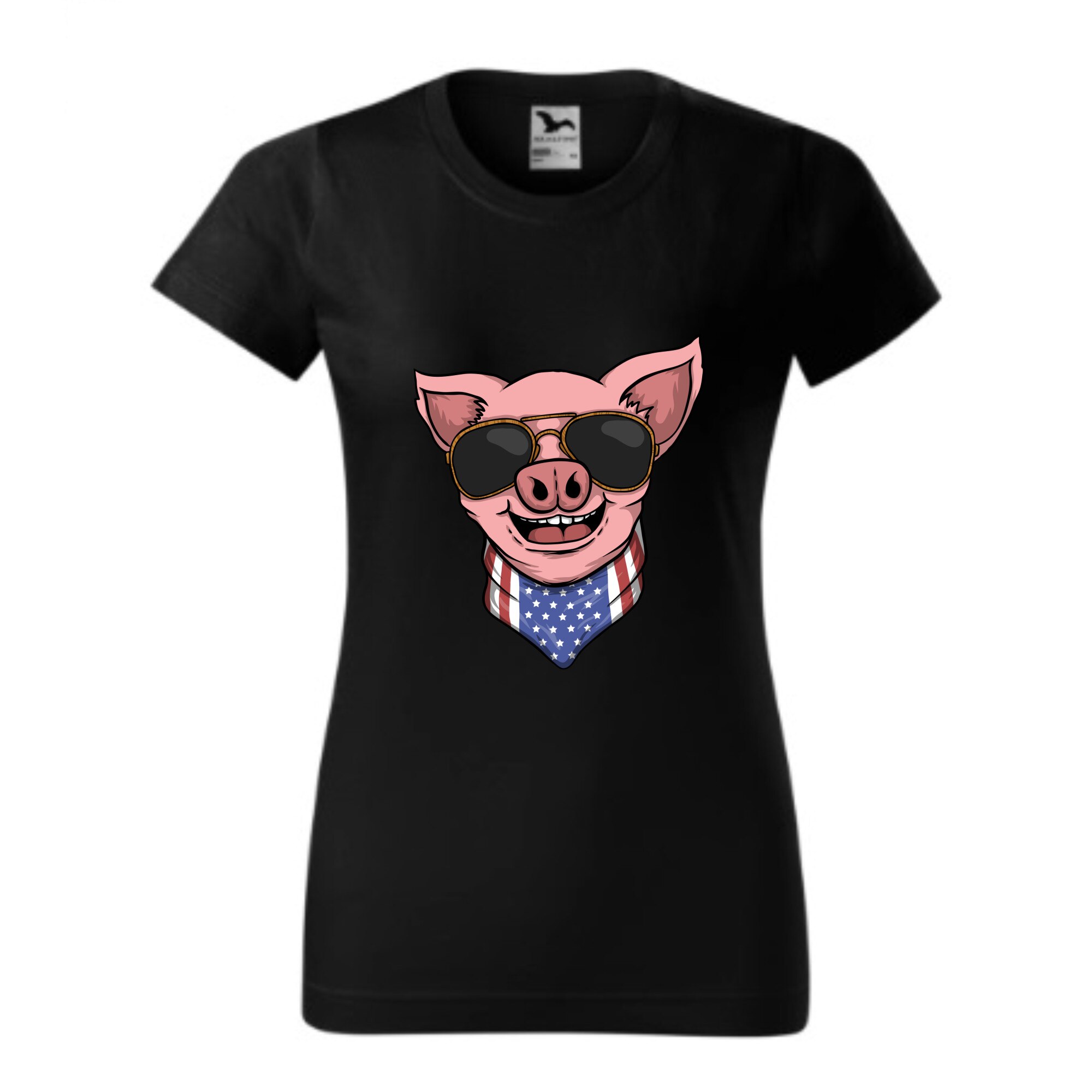 Tricou basic femei personalizat, Adler, bumbac, negru XL Piggy