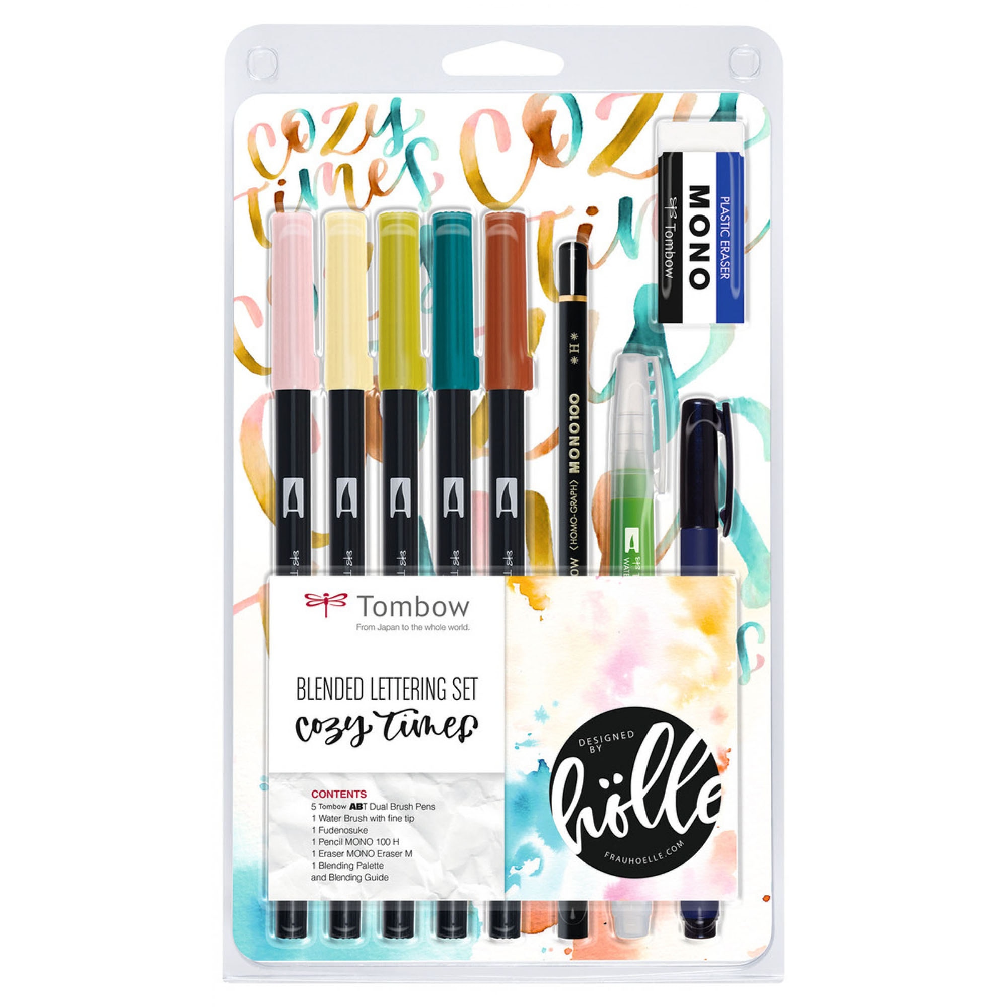 Set 9 Markere acuarelabile Tombow Creativ, Caligrafie si Watercoloring, Set Good Vibes