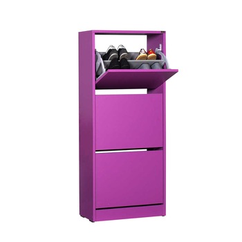 Pantofar Adore, 3 compartimente, capacitate 14 perechi incaltaminte, Mov, 51x119x26 cm Pantofar Adore, 3 compartimente, capacitate 14 perechi incaltaminte, Mov, 51x119x26 cm