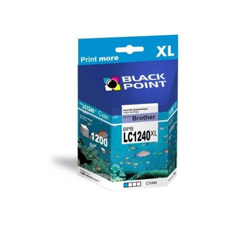 Black Point patron BPBLC1240XLC (Brother LC1240C) kék