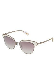 Trussardi, Ochelari de soare cat-eye, Maro taupe deschis/Alb prafuit, 52-18-135 Standard Trussardi, Ochelari de soare cat-eye, Maro taupe deschis/Alb prafuit, 52-18-135 Standard