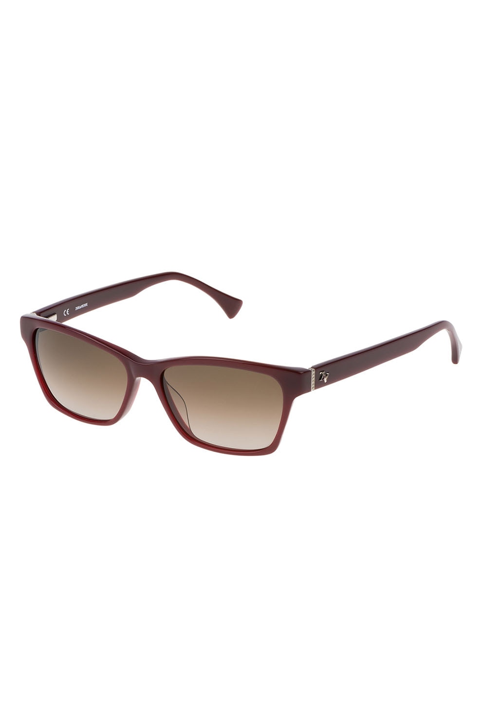 Zadig & voltaire, Ochelari de soare dreptunghiulari unisex, Rosu Bordeaux, 54-15-140 Standard