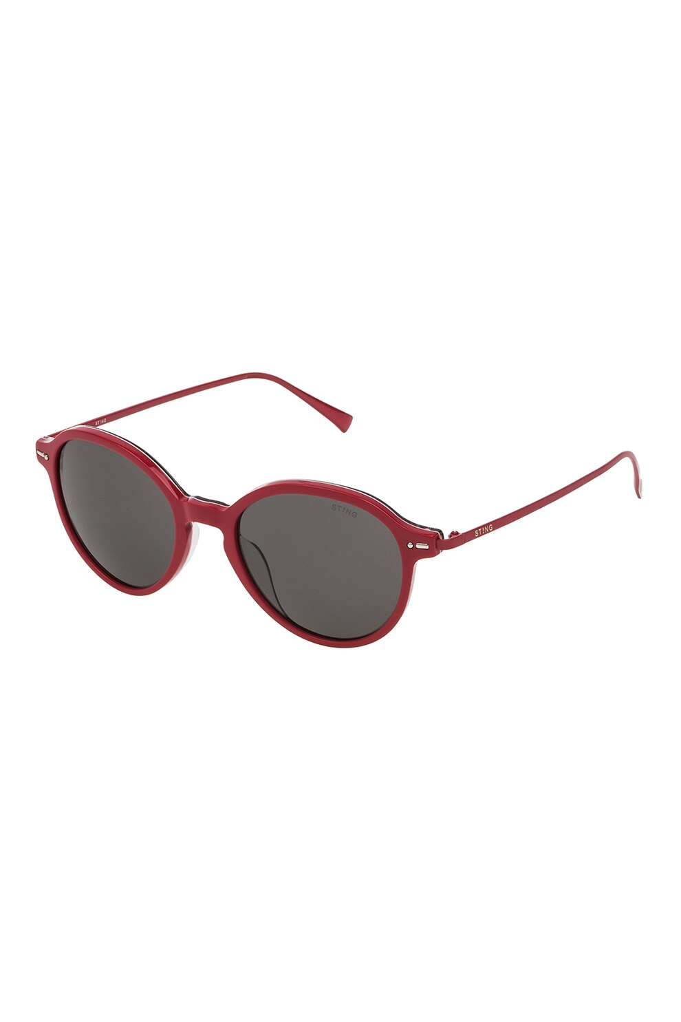 STING, Ochelari de soare pantos unisex cu lentile uni, Rosu/Negru, 51-20-140 Standard