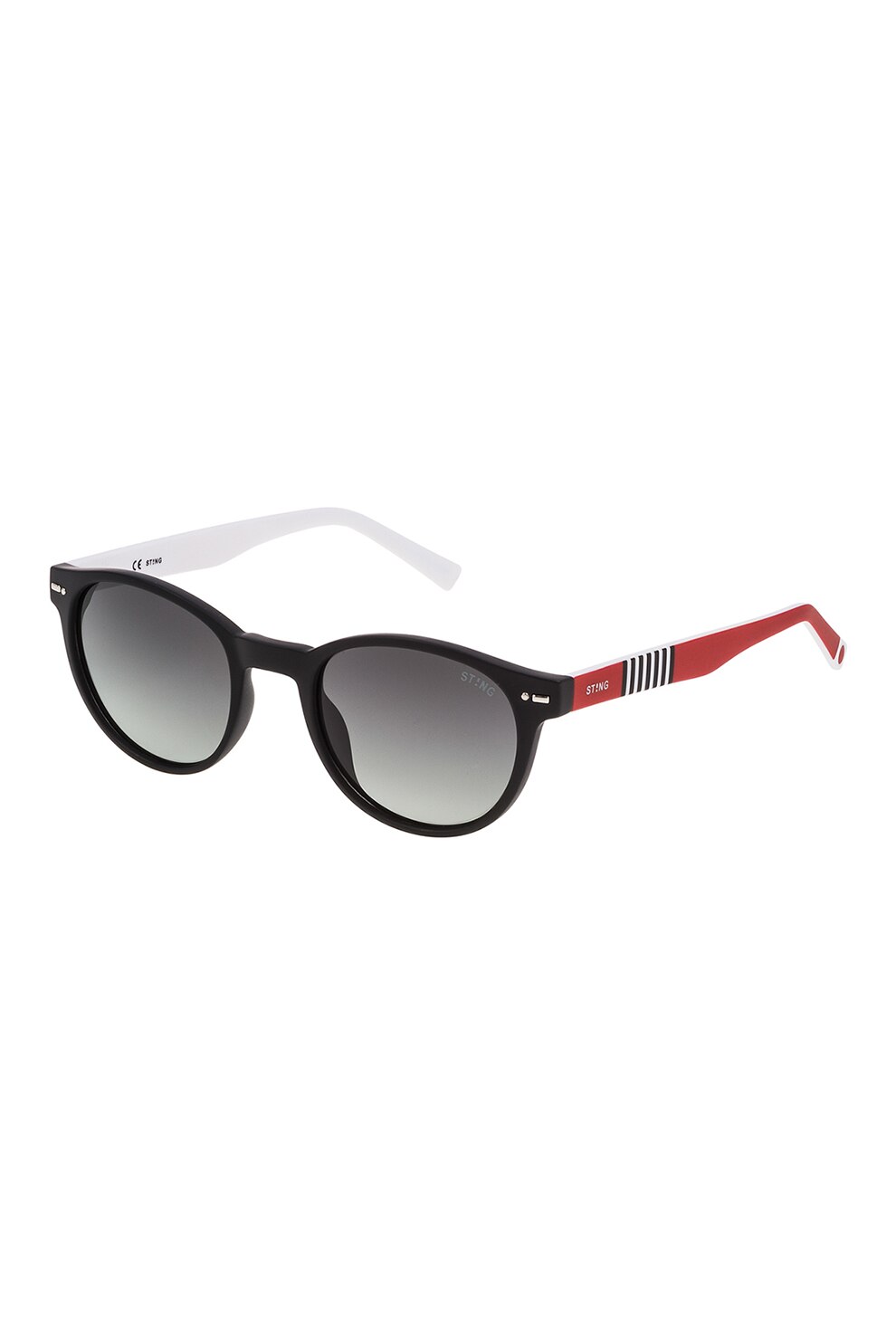 STING, Ochelari de soare pantos cu dungi, Negru/Rosu, 47-20-135 Standard