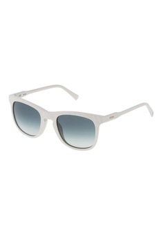 STING, Ochelari de soare unisex dreptunghiulari cu lentile in degrade, Alb prafuit, 51-16-140 Standard STING, Ochelari de soare unisex dreptunghiulari cu lentile in degrade, Alb prafuit, 51-16-140 Standard