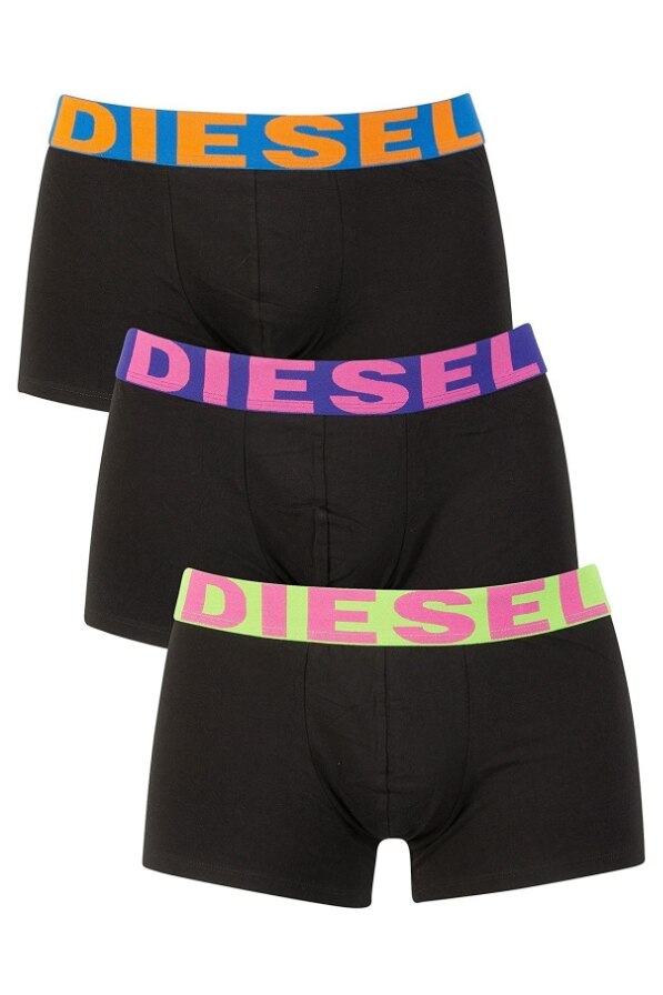 Set 3 perechi boxeri, Diesel, Negru, bumbac