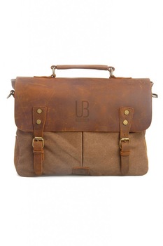 Geanta de umar URBAN BAG Oxford coffee din piele naturala si material textil pentru femei Geanta de umar URBAN BAG Oxford coffee din piele naturala si material textil pentru femei