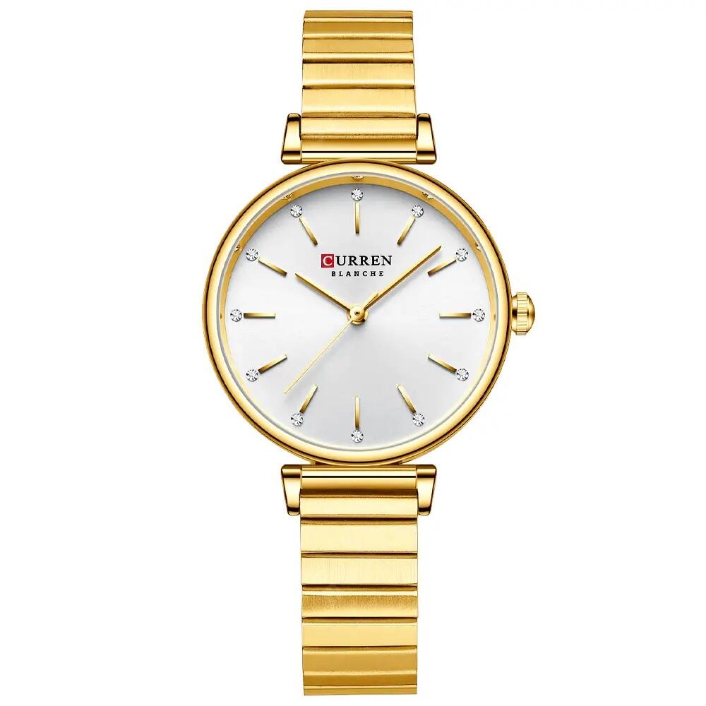 Ceas de dama Curren Blanche, Casual-Elegant 9081-B, Auriu