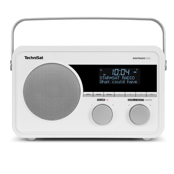 Radio portabil, TechniSat, DIGITRADIO 220, DAB + si FM, AUX, Jack 3.5 mm, 5 W, Alb Radio portabil, TechniSat, DIGITRADIO 220, DAB + si FM, AUX, Jack 3.5 mm, 5 W, Alb