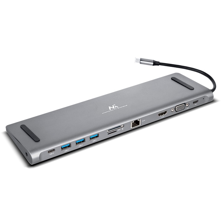 Докинг станция, HUB, Тип C, 11 в 1, USB-C MCTV-850, Сребрист